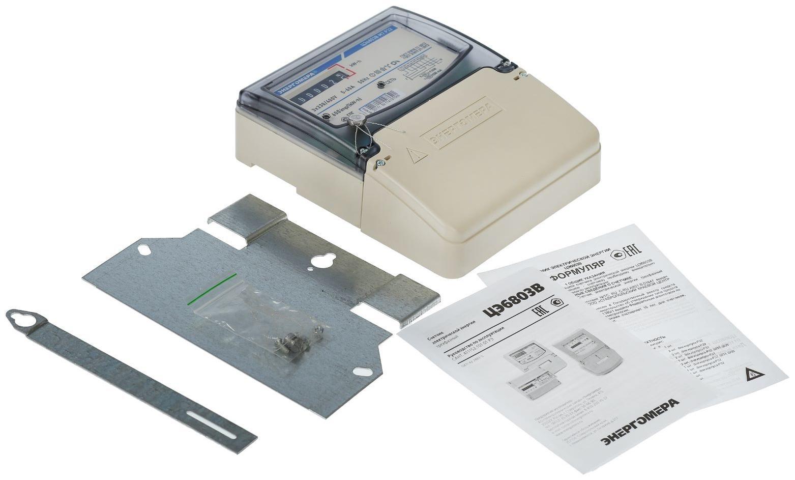 Счетчик ЦЭ-6803В 1, 3ф, 5-60 А, 1 класс точности, однотарифный