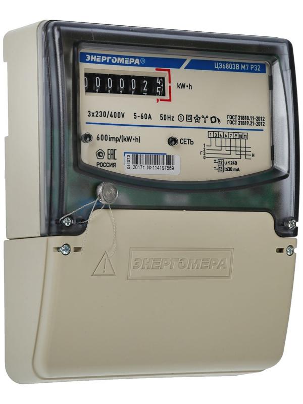 Счетчик ЦЭ-6803В 1, 3ф, 5-60 А, 1 класс точности, однотарифный
