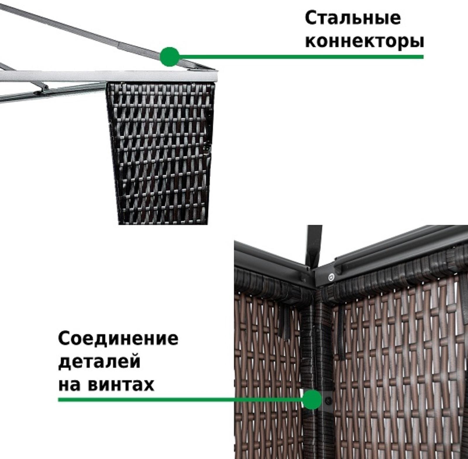Тент-шатер из полиротанга №3176B, 250х300х300 см,