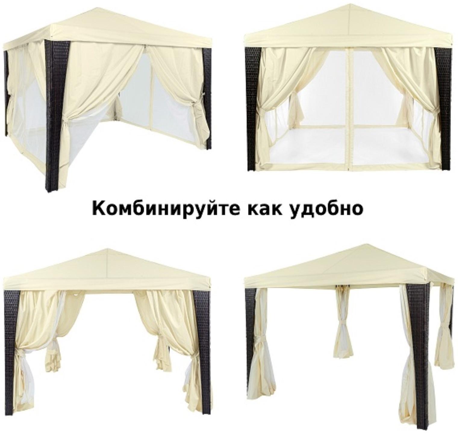 Тент-шатер из полиротанга №3176B, 250х300х300 см,