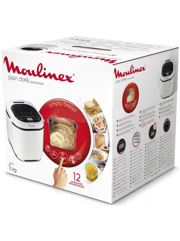 Хлебопечка Moulinex OW 210130, 650 Вт, 12 программ, варка джема, ржаной хлеб, белая