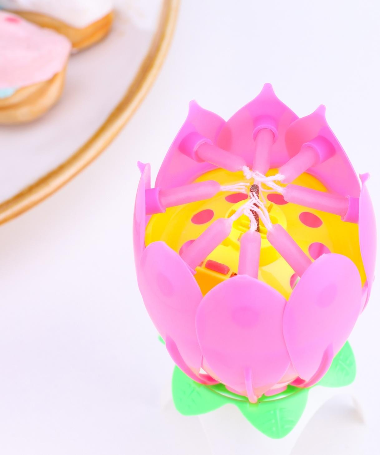 Свеча-цветок д/торта музыкальная 12 х 5 см