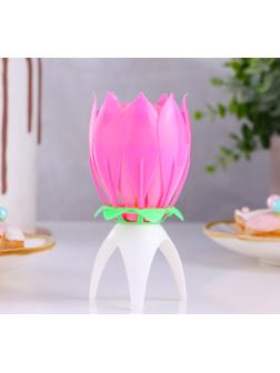 Свеча-цветок д/торта музыкальная 12 х 5 см