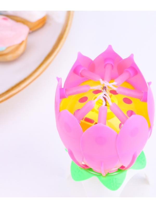 Свеча-цветок д/торта музыкальная 12 х 5 см