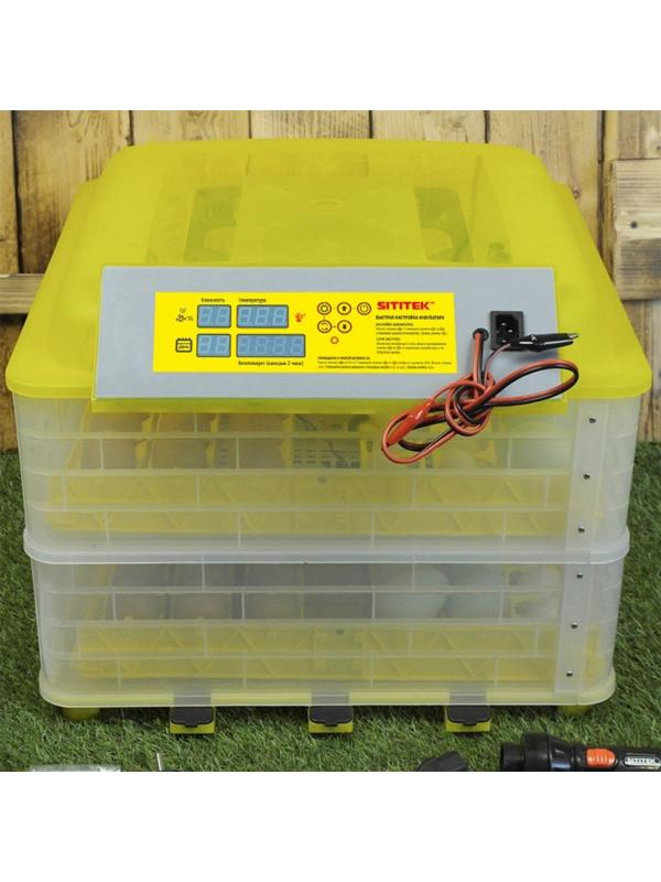 Инкубатор с терморегулятором, гигрометром и автопереворотом, вместимость до 112 яиц, овоскоп