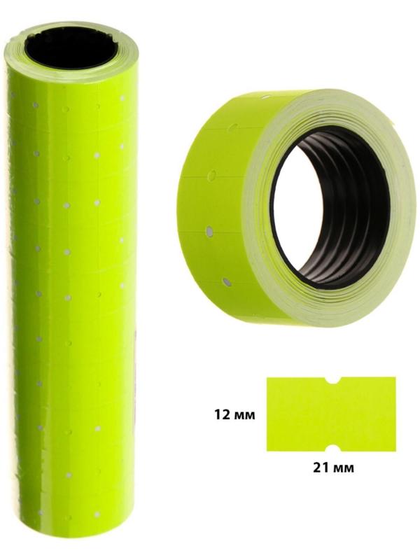 Набор из 10 штук, этикет-лента 21 х 12мм, прямоугольная, желтая, 500 этикеток