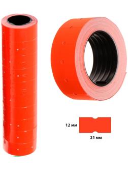 Набор из 10 штук, этикет-лента 21х12мм, прямоугольная, красная, 500 этикеток