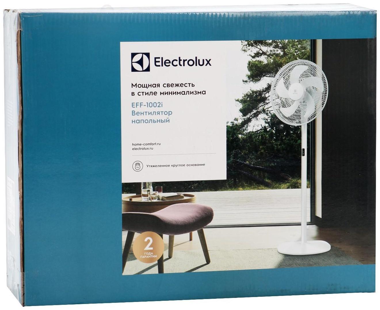 Вентилятор Electrolux EFF-1002i, напольный, 50 Вт, 3 скорости, до 24 м2, белый