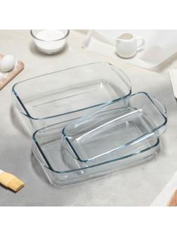 Набор прямоугольной посуды для запекания Borcam, 3 предмета: 1,3 л, 1,95 л, 2,75 л