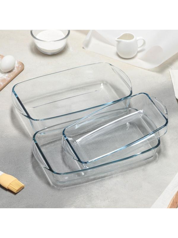Набор прямоугольной посуды для запекания Borcam, 3 предмета: 1,3 л, 1,95 л, 2,75 л