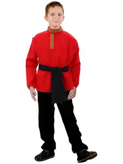 Рубаха с кушаком, цвет красный, 6-7 лет