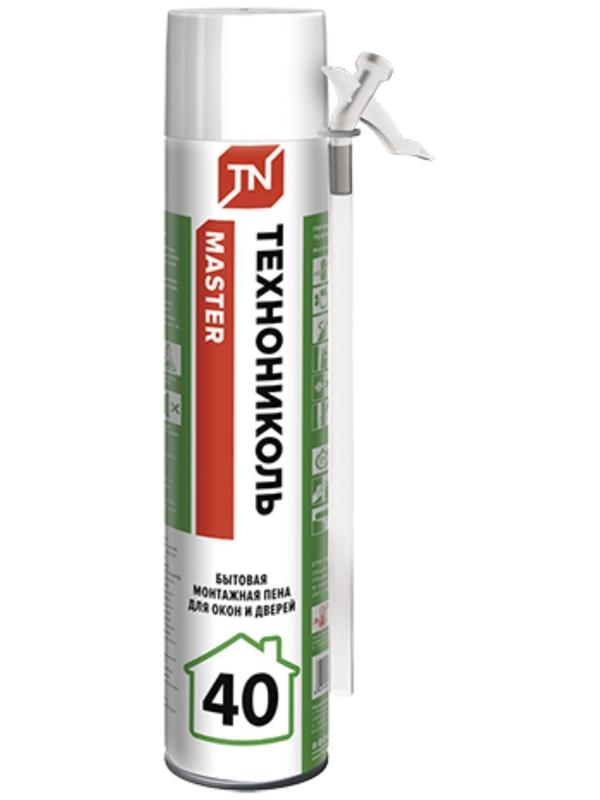 Пена монтажная ТЕХНОНИКОЛЬ MASTER 40, бытовая, до 40 л, 1000 мл