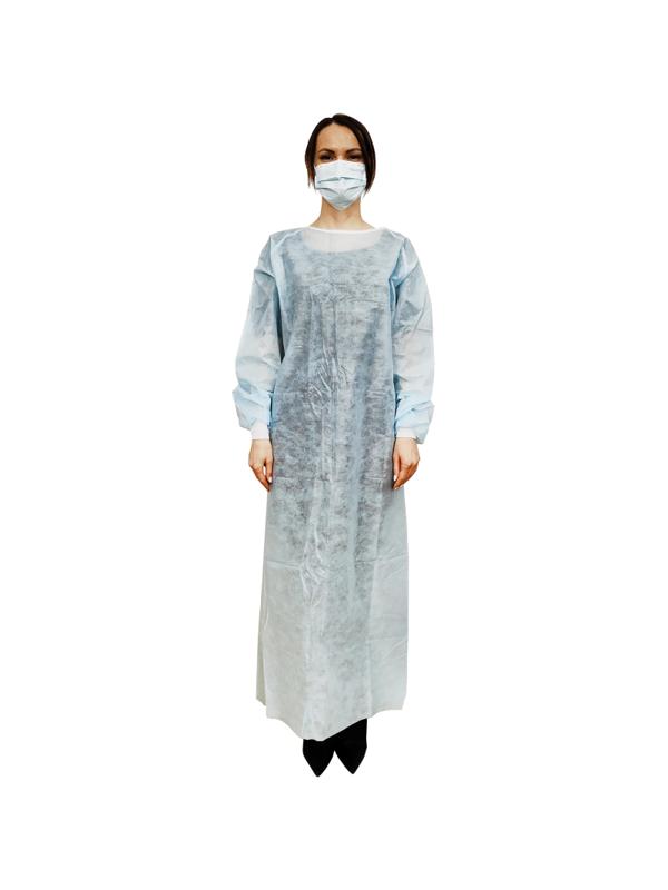 Халат хирург. стер, ЕВРО, рук.манж, дл.140 см, р.54-56, пл.40, смс, 1шт