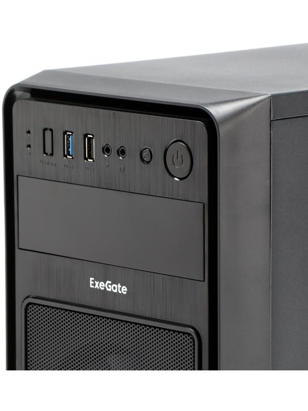 Корпус ExeGate Miditower EVO-5017, без БП, ATX, 1хUSB 2.0, 1хUSB 3.0, подсветка, чёрный