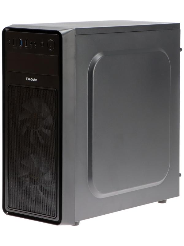 Корпус ExeGate Miditower EVO-5017, без БП, ATX, 1хUSB 2.0, 1хUSB 3.0, подсветка, чёрный