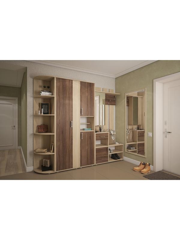 Стеллаж угловой «Порту», 410 × 410 × 2174 мм, цвет дуб сонома