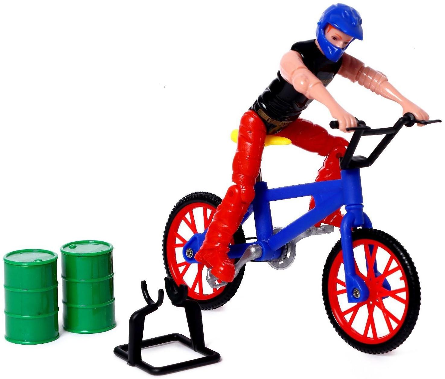 Пальчиковый велосипед с фигуркой, цвет МИКС