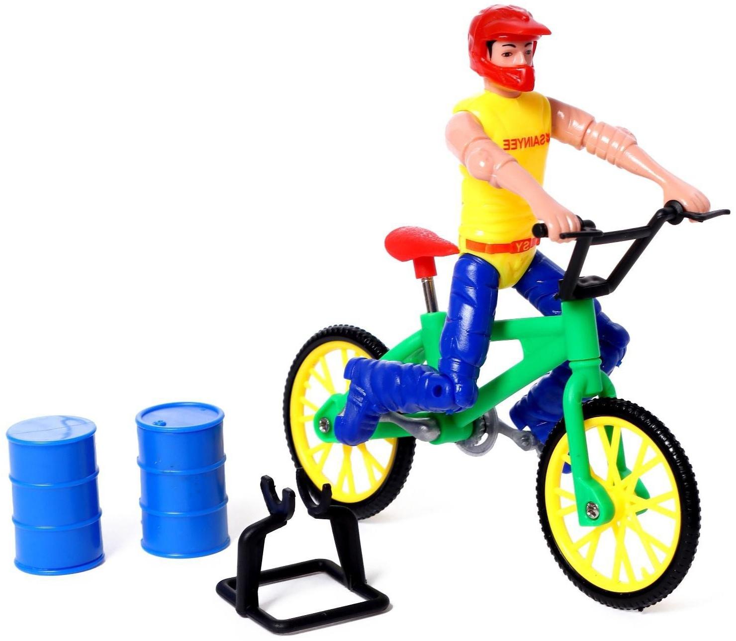 Пальчиковый велосипед с фигуркой, цвет МИКС
