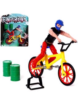 Пальчиковый велосипед с фигуркой, цвет МИКС