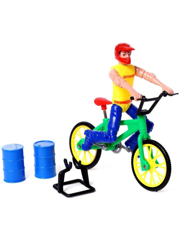 Пальчиковый велосипед с фигуркой, цвет МИКС