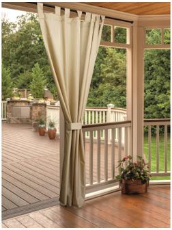 Штора уличная на петлях 210D, размер 145x240 см, цвет бежевый