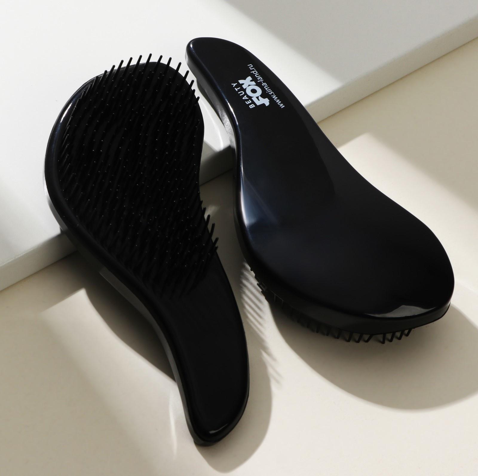 Расчёска массажная волна «Beauty Fox», цвет чёрный