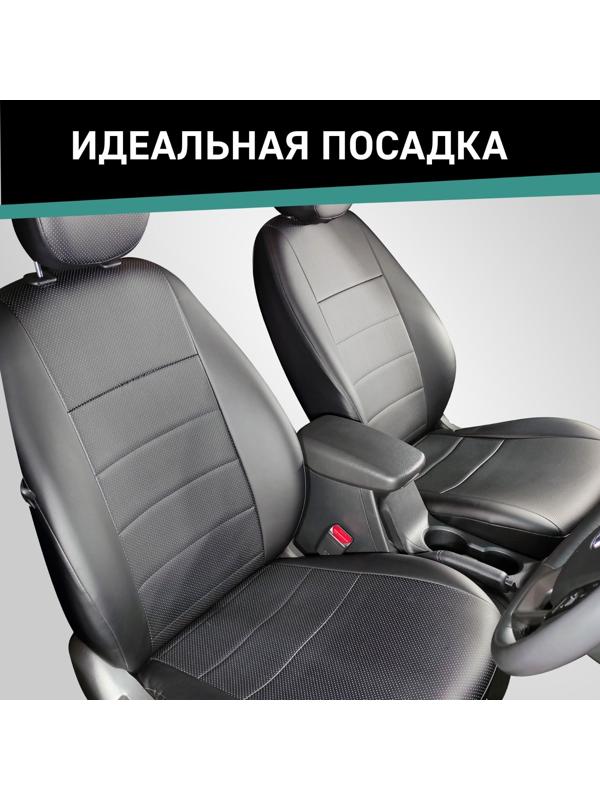 Авточехлы для Toyota Premio (T240), 2001-2007, экокожа черная
