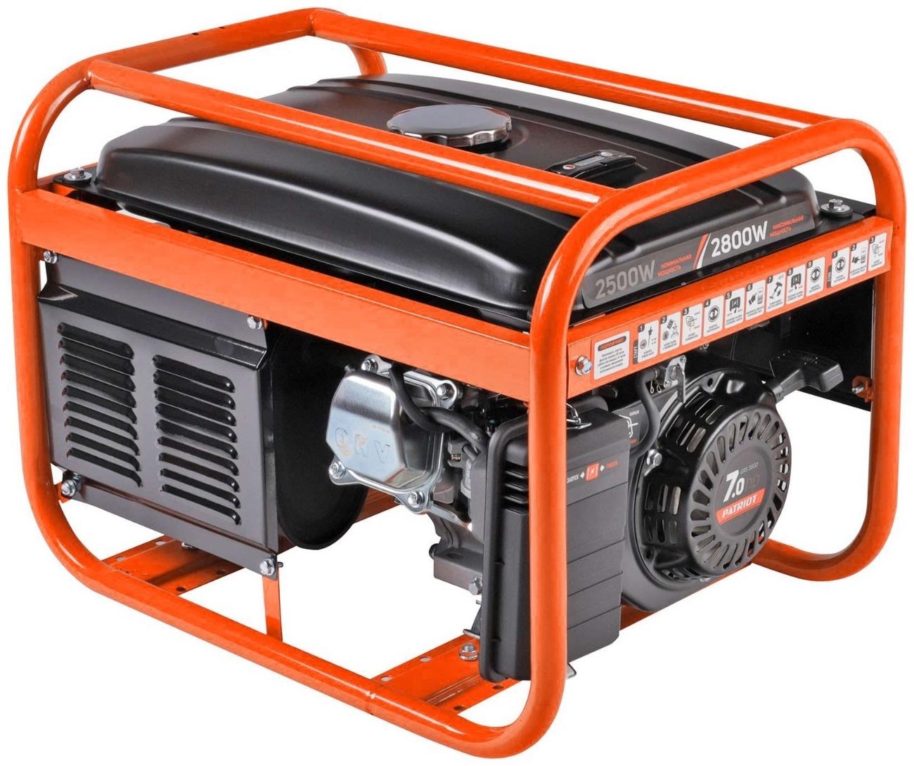 Генератор бензиновый PATRIOT GRS 3500, 4Т, 2.8 кВт, 220/12 В, 220 В, 0.6 л, ручной старт