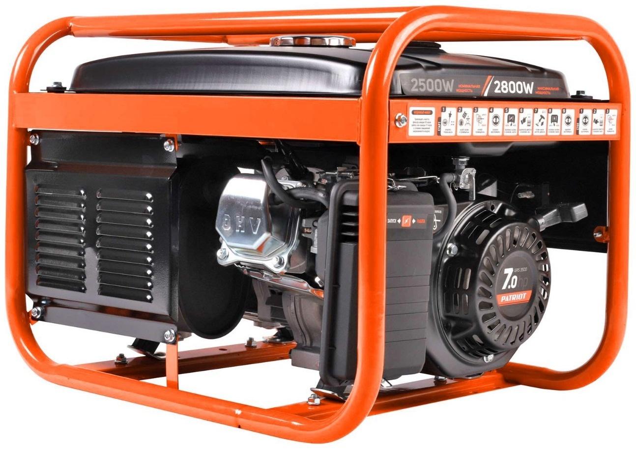 Генератор бензиновый PATRIOT GRS 3500, 4Т, 2.8 кВт, 220/12 В, 220 В, 0.6 л, ручной старт