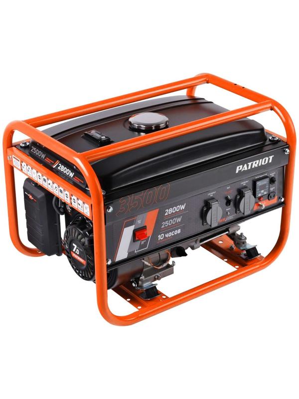 Генератор бензиновый PATRIOT GRS 3500, 4Т, 2.8 кВт, 220/12 В, 220 В, 0.6 л, ручной старт