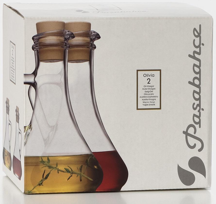 Набор стеклянных емкостей для масла-уксуса «Оливия», 260 мл, пластиковая пробка, 2 шт