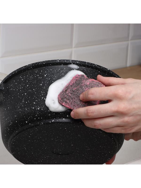 Губки с мылом из ультратонкого металлического волокна с мылом Доляна, квадратные, аромат роза