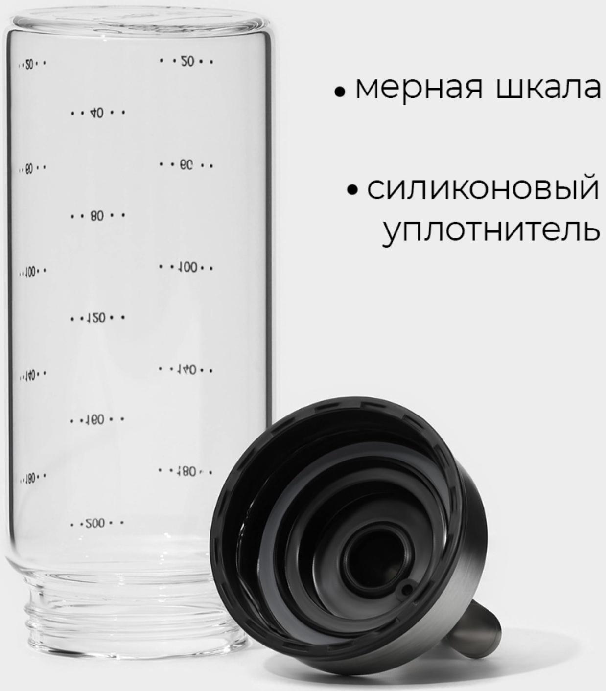 Бутыль стеклянная для соусов и масла с мерной шкалой Magistro «Мист», 200 мл, 5,5×17,5 см