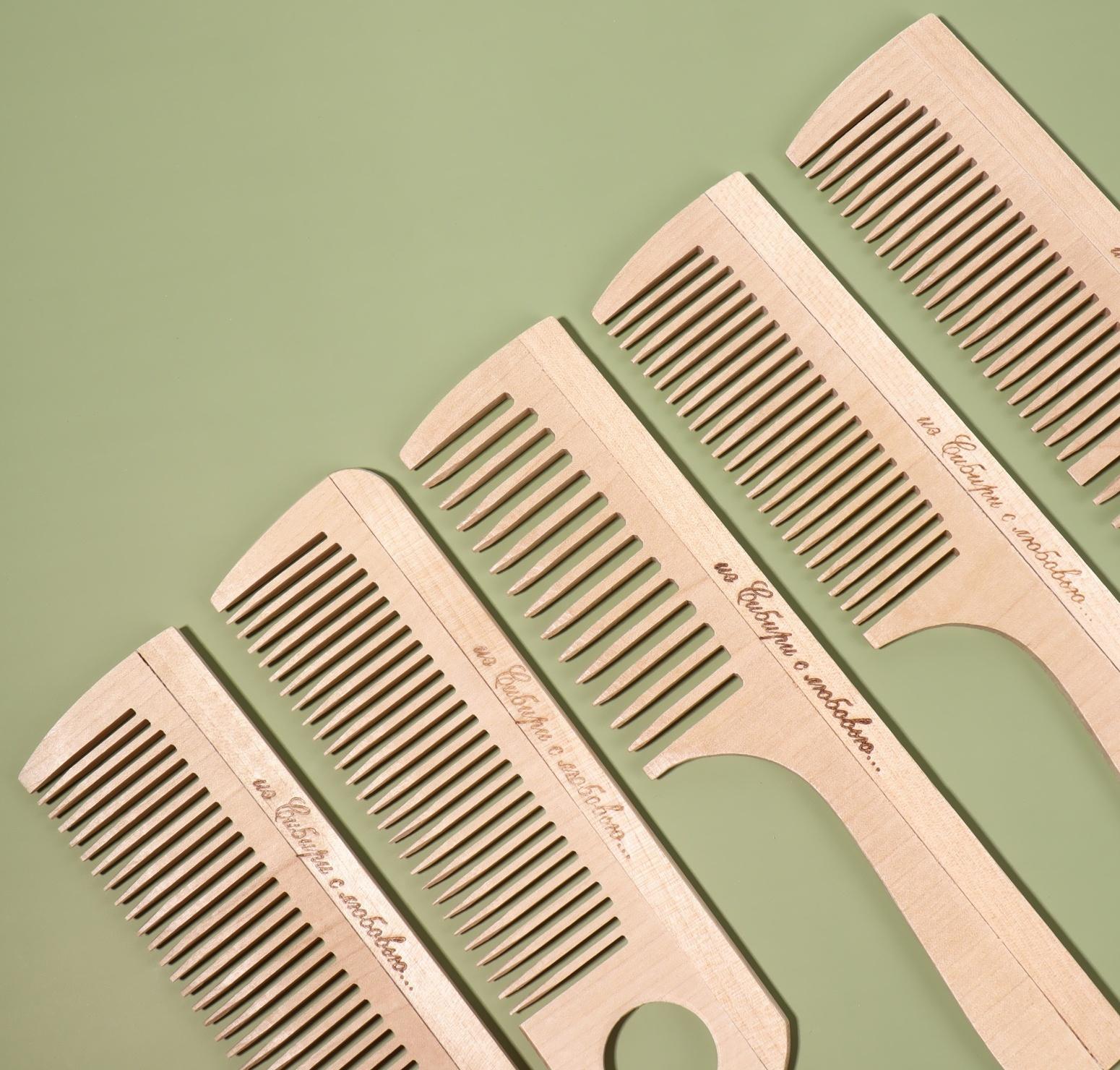 Расчёска деревянная, фасовка 60 шт, форма МИКС