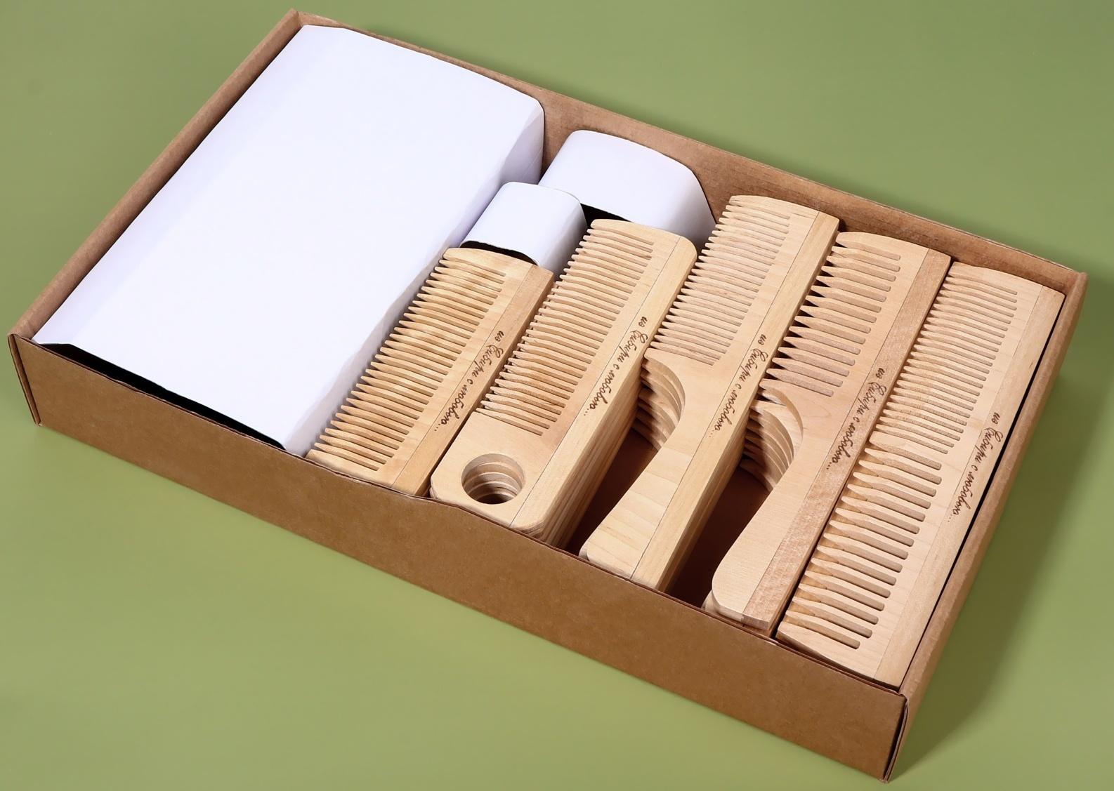 Расчёска деревянная, фасовка 60 шт, форма МИКС