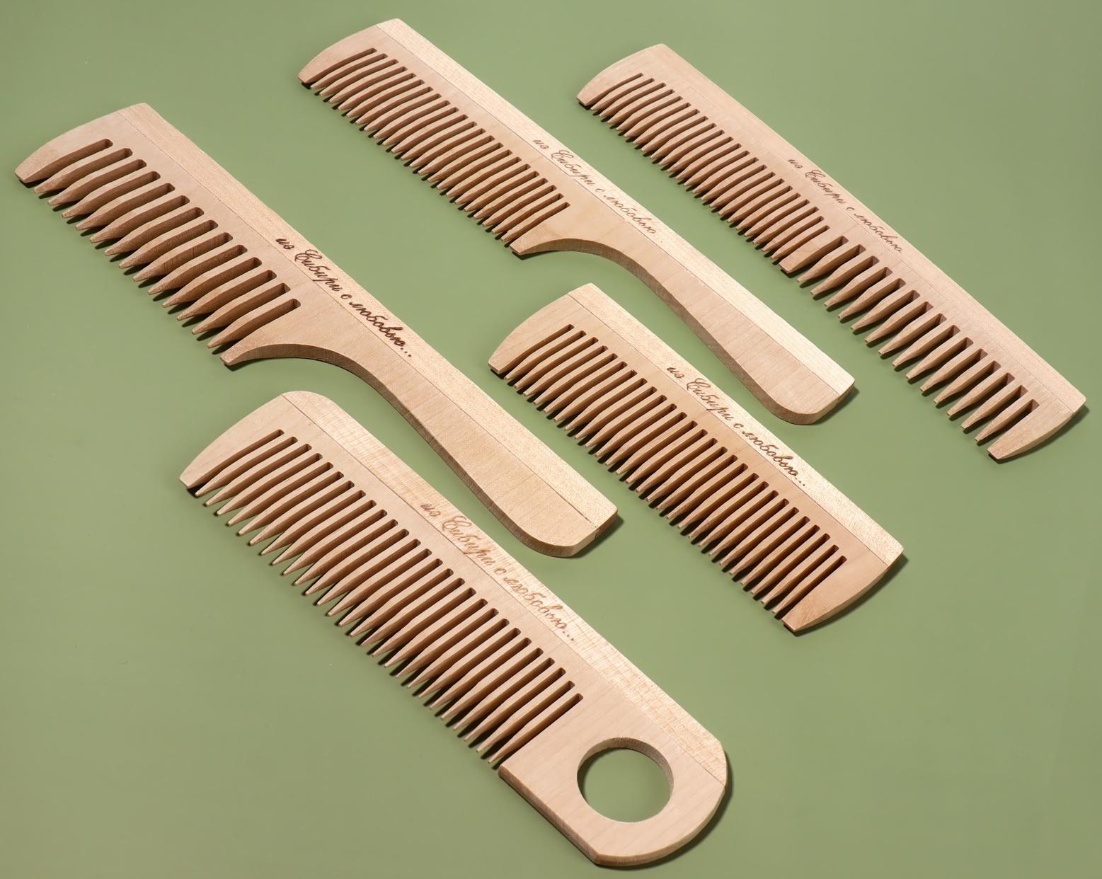 Расчёска деревянная, фасовка 60 шт, форма МИКС