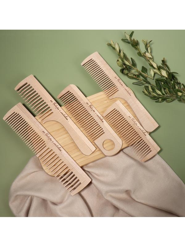 Расчёска деревянная, фасовка 60 шт, форма МИКС