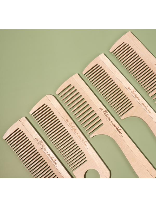 Расчёска деревянная, фасовка 60 шт, форма МИКС