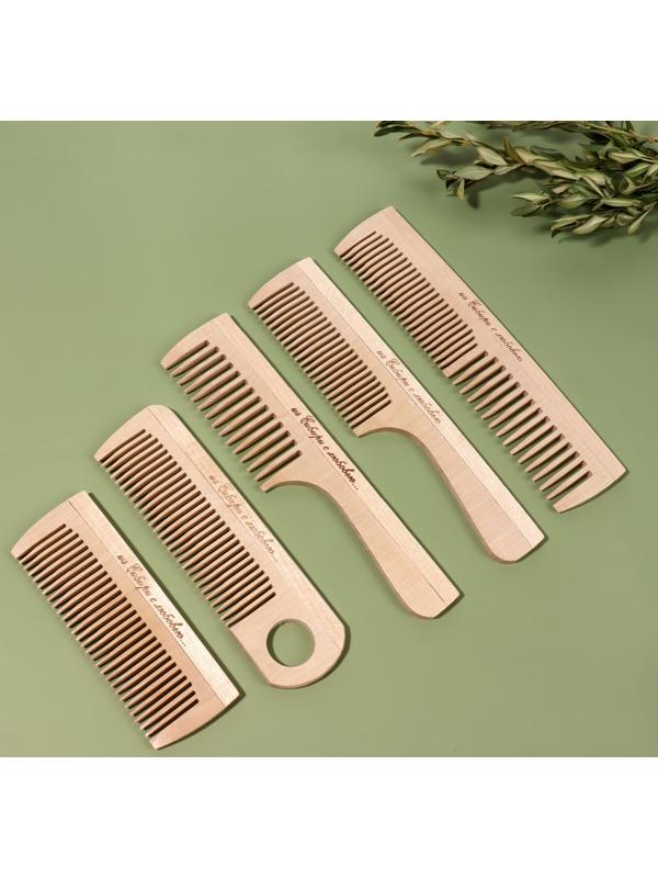 Расчёска деревянная, фасовка 60 шт, форма МИКС