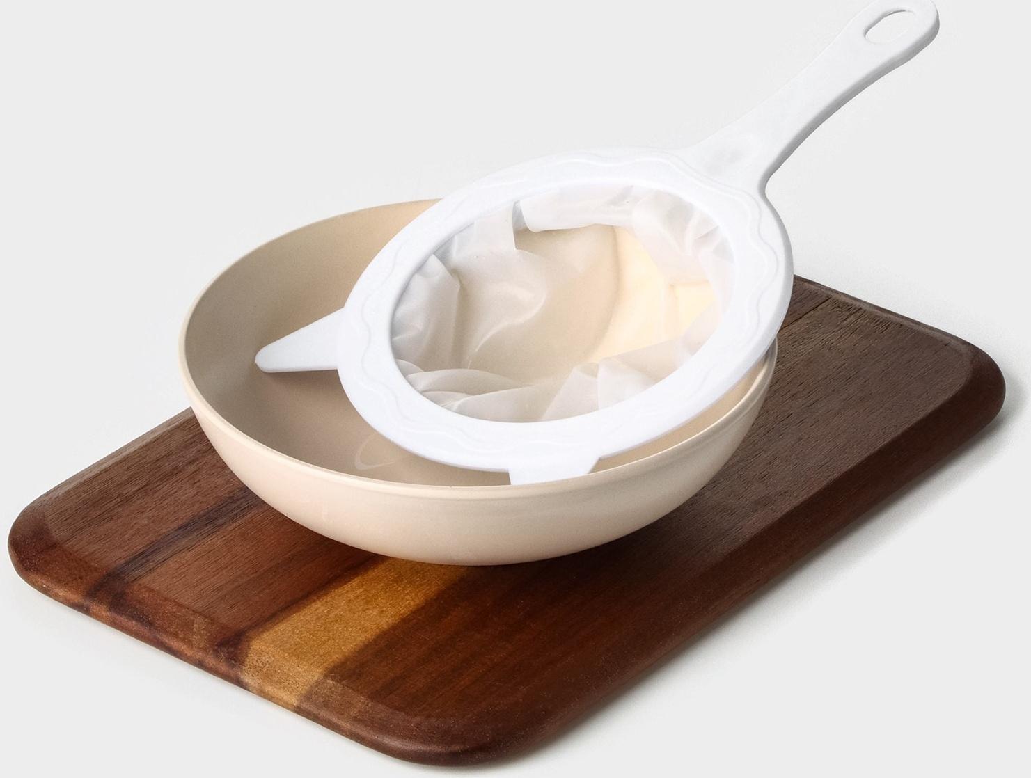 Сито для фильтрации Доляна, d=14,5 см (внутр.d=11см), 200 мл, цвет белый