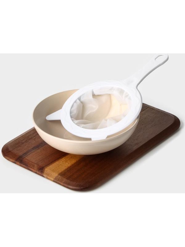 Сито для фильтрации Доляна, d=14,5 см (внутр.d=11см), 200 мл, цвет белый