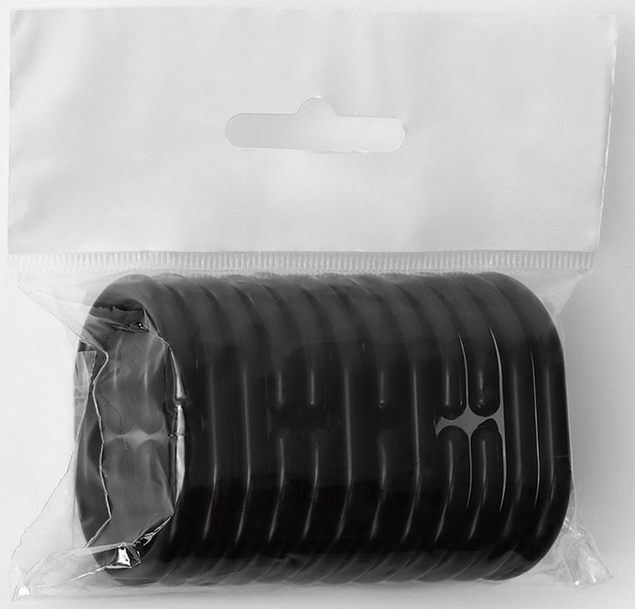 Набор колец для штор в ванную, пластик, 12 шт, цвет черный