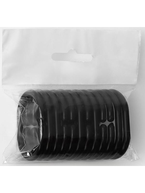 Набор колец для штор в ванную, пластик, 12 шт, цвет черный