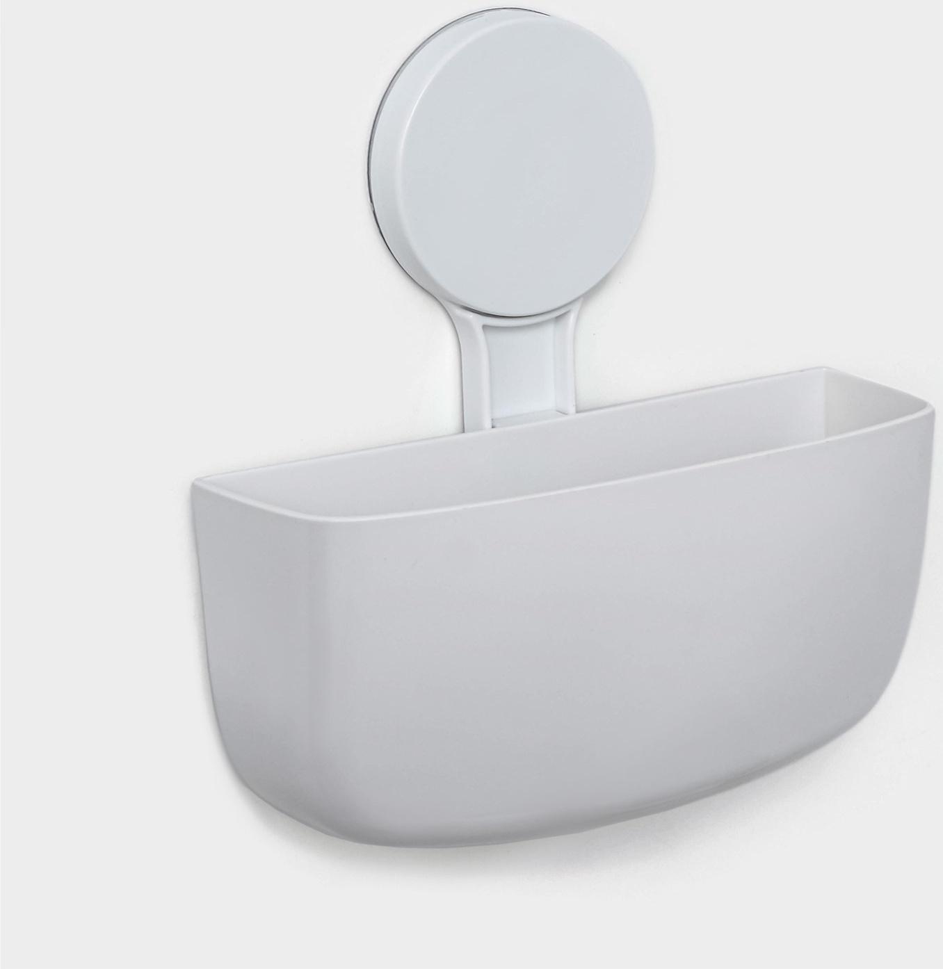 Держатель для ванных принадлежностей на липучке Доляна, 16,5×6,5×17см, цвет белый