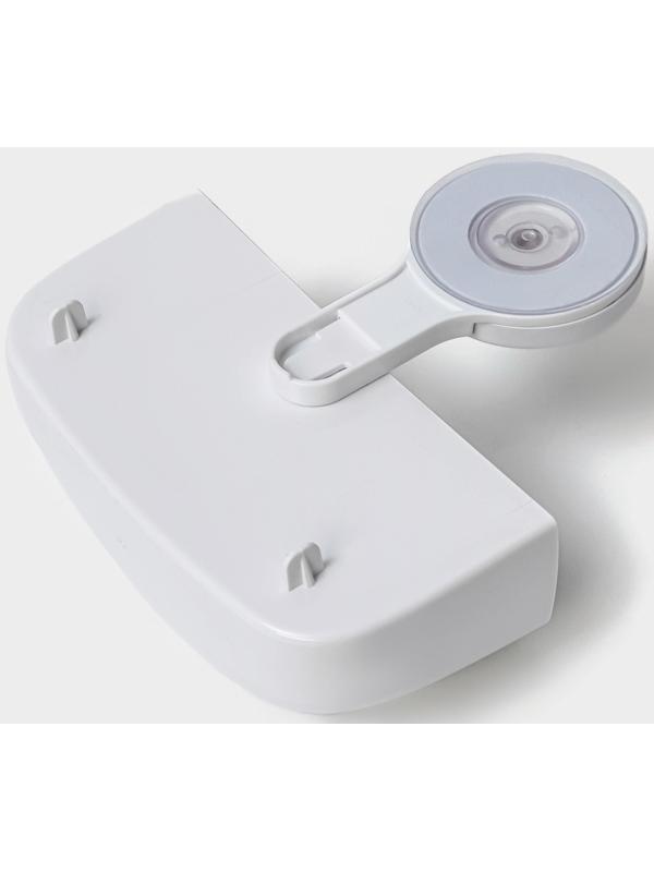 Держатель для ванных принадлежностей на липучке Доляна, 16,5×6,5×17см, цвет белый