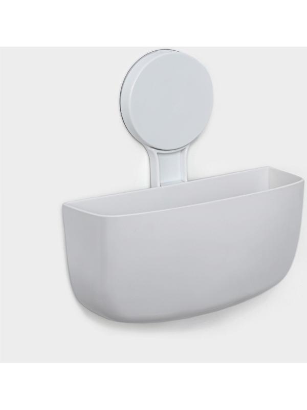 Держатель для ванных принадлежностей на липучке Доляна, 16,5×6,5×17см, цвет белый