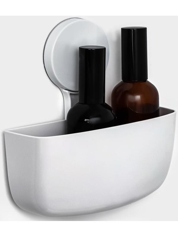 Держатель для ванных принадлежностей на липучке Доляна, 16,5×6,5×17см, цвет белый