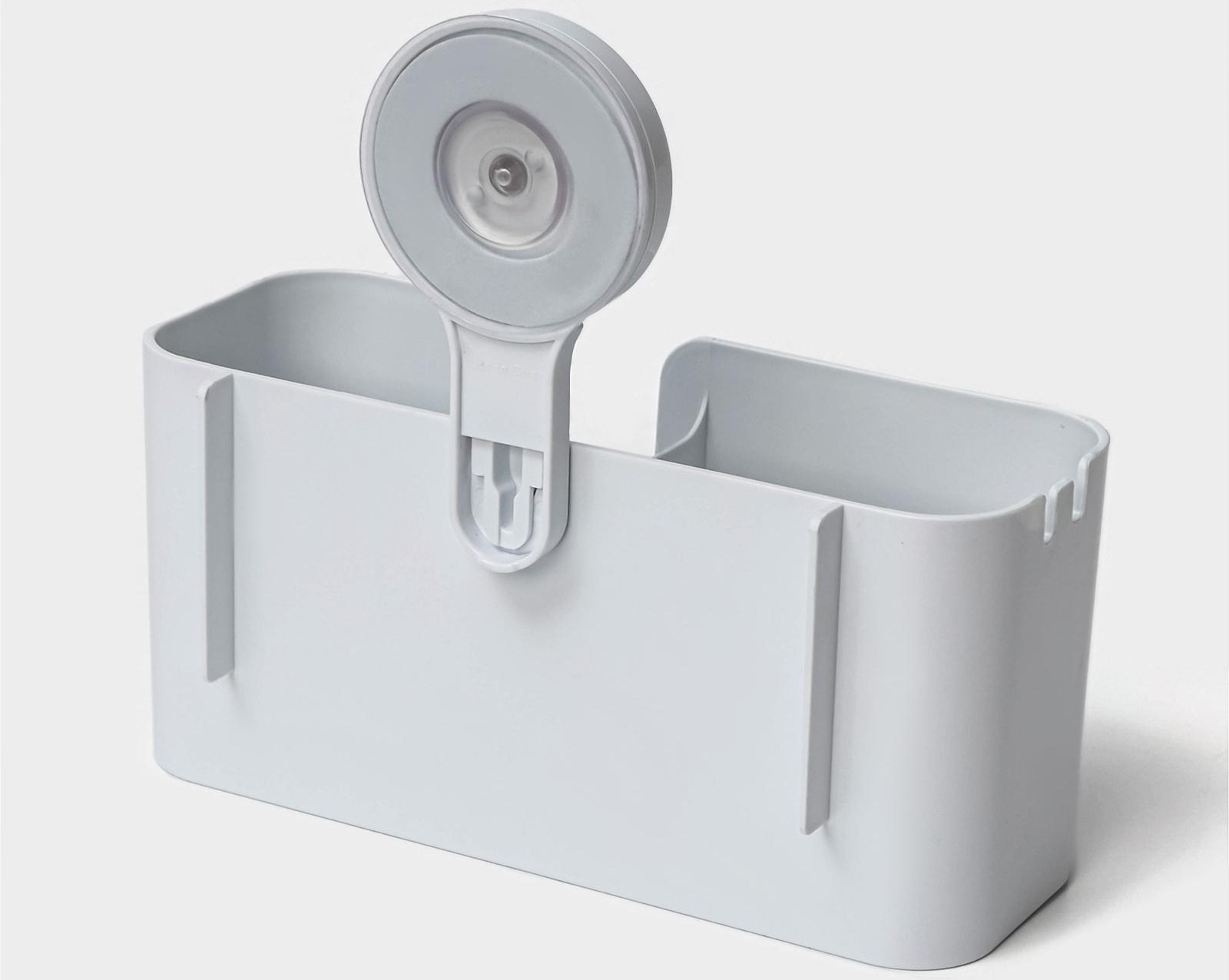 Держатель для ванных принадлежностей на липучке Доляна, 21×19×9 см, цвет белый