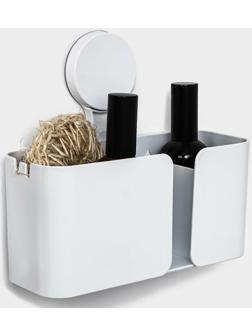 Держатель для ванных принадлежностей на липучке Доляна, 21×19×9 см, цвет белый