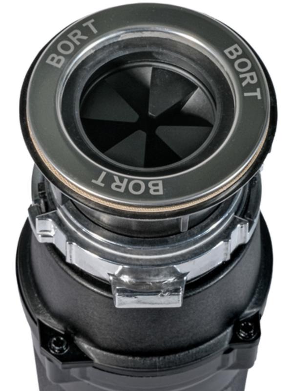 Измельчитель пищевых отходов BORT MASTER ECO Control, 390 Вт, 2 ступени, 3.3 кг/мин, серый